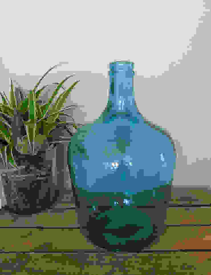 Turquoise Recycled Glass Bottle Vase homify Eclectic style houses Accessories & decoration