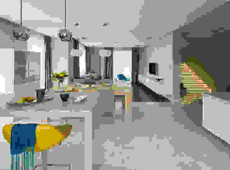 Kolorowy minimalizm Pracownia Projektowa Poco Design Minimalistyczny salon