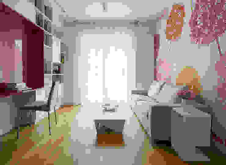 Kolorowy minimalizm Pracownia Projektowa Poco Design Minimalistyczne domowe biuro i gabinet