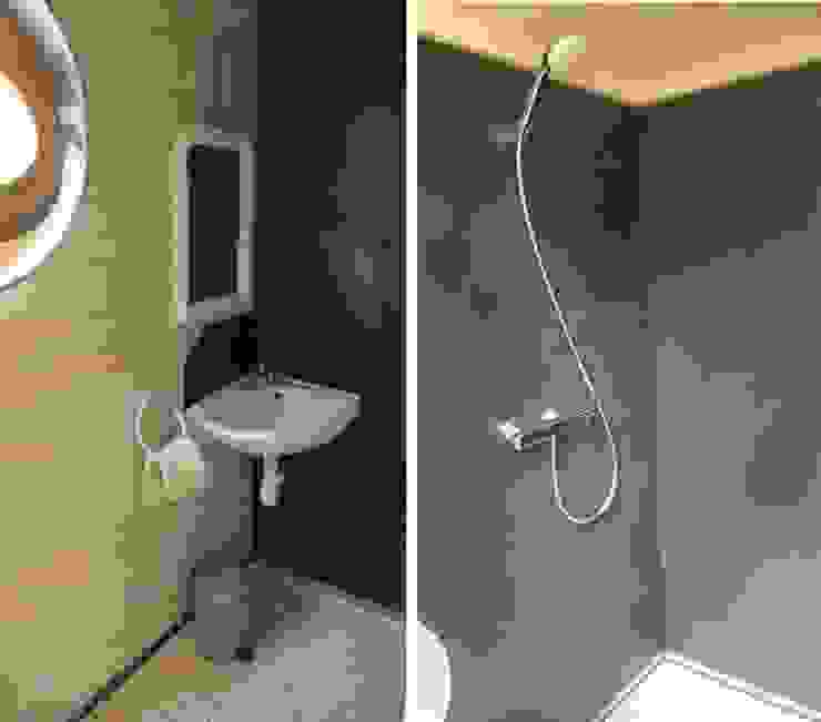 Une véritable salle d'eau équipée de tout le confort Alter Ec'Home& Salle de bain originale Appareil de plomberie,Robinet,Évier,Lavabo,Propriété,Salle de bain,Fenêtre,Rectangle,Design d&#39;intérieur,Bois