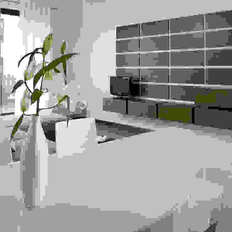 Wnętrze prywatne - Wilanów Designlab Minimalistyczny salon
