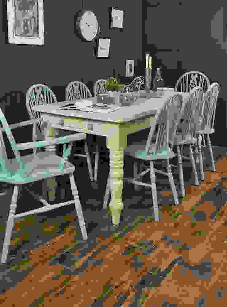 Large Double Drawer Shabby Chic 8 Seater Farmhouse Dining Set Von