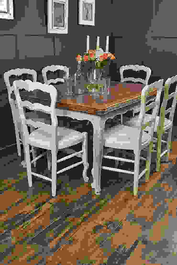 Shabby Chic French Oak Dining Table With 6 Chairs In Rococo By The   Shabby Chic French Blue   White Dining Set DSC 7788 