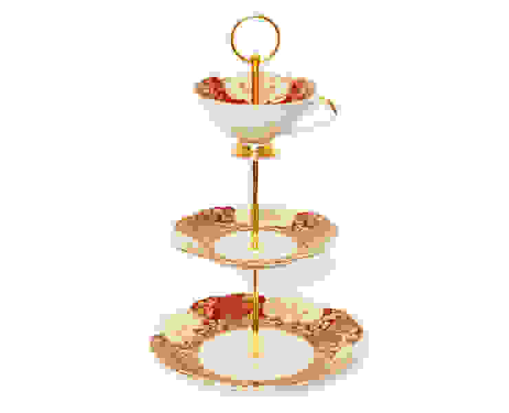 Lieselotte Etagere aus Vintage Sammeltasse rot-gold Lieselotte KücheBesteck, Geschirr und Gläser