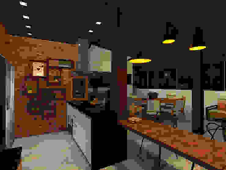Cobertura Gourmet - RJ. Konverto Interiores + Arquitetura Varandas, alpendres e terraços rústicos