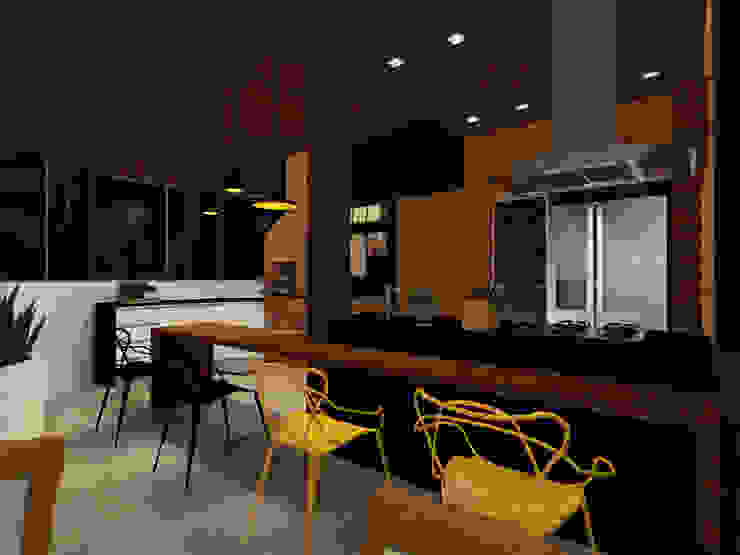 Cobertura Gourmet - RJ. Konverto Interiores + Arquitetura Varandas, alpendres e terraços rústicos