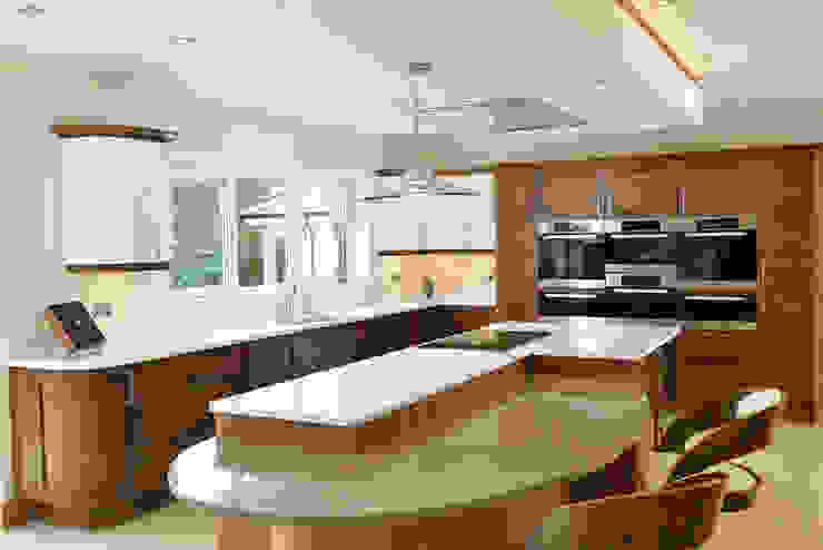 Mr & Mrs Broomhead Walnut & White Gloss Kitchen Room Modern Kitchen