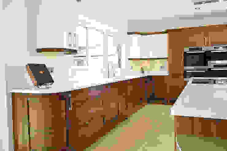 Mr & Mrs Broomhead Walnut & White Gloss Kitchen Room Modern Kitchen