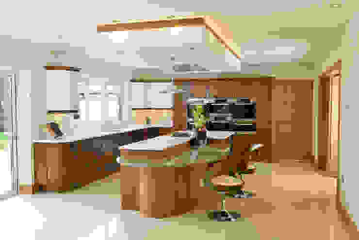 Mr & Mrs Broomhead Walnut & White Gloss Kitchen Room Modern Kitchen