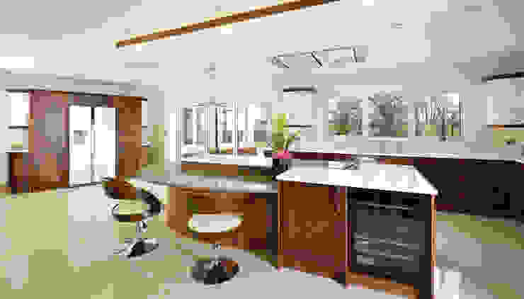 Mr & Mrs Broomhead Walnut & White Gloss Kitchen Room Modern Kitchen