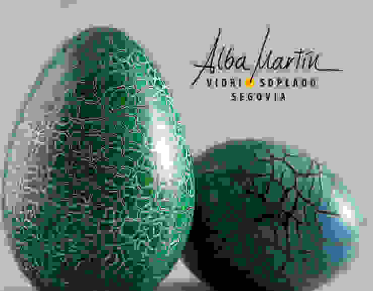 "Huevos de critter" Vidrio Soplado, Alba Martín Vidrio Soplado Alba Martín Vidrio Soplado Altri spazi Altri oggetti d'arte