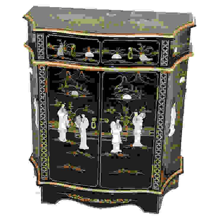 Chinese Black Lacquer Mother of Pearl Furniture Ornately Decorated