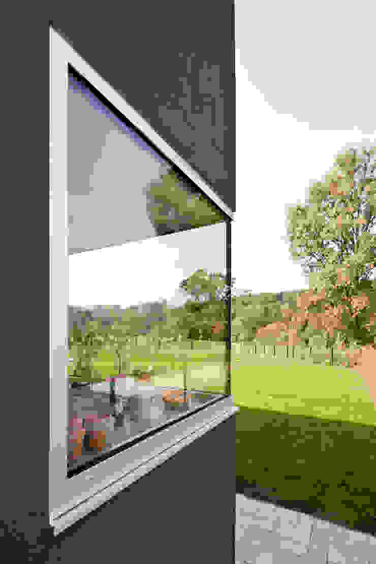 Wohnhaus Leichingen, Corneille Uedingslohmann Architekten Corneille Uedingslohmann Architekten Moderne Fenster & Türen Pflanze,Himmel,Natur,Rechteck,Schatten,Baum,Holz,Natürliche Landschaft,Gras,Landschaft