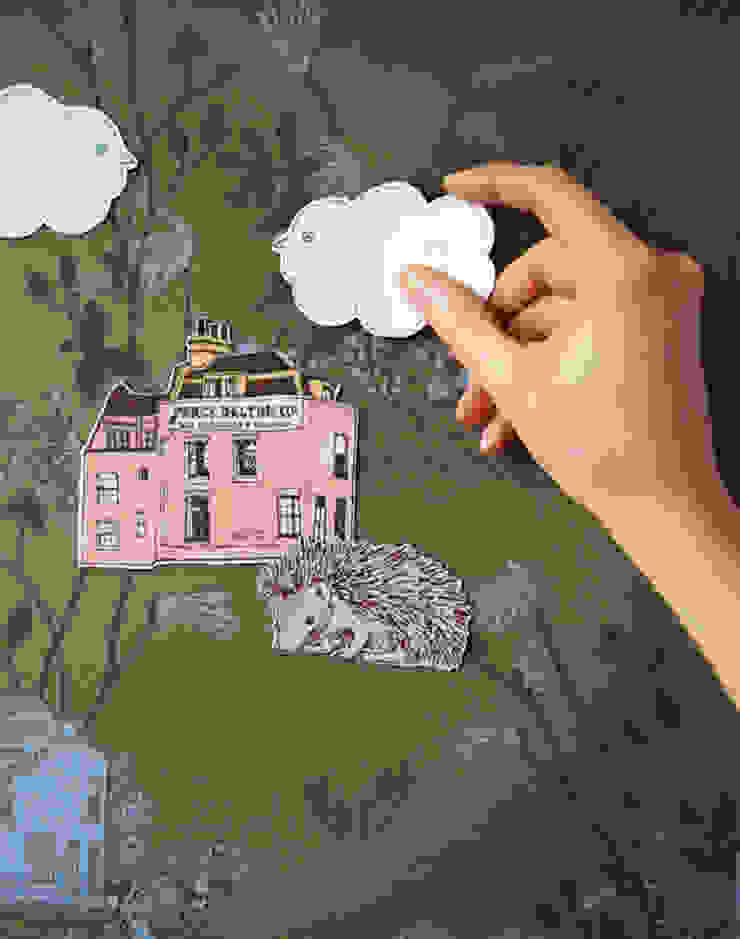 Magnetic Woodlands Wallpaper Khaki Blue von Sian Zeng Landhaus