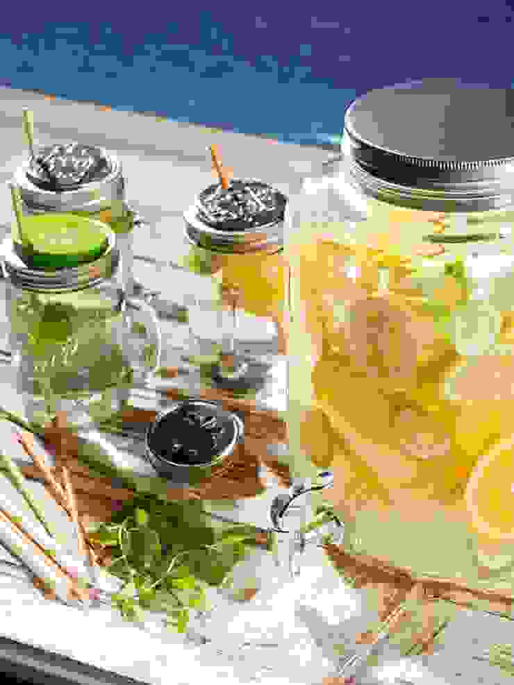 Mason jar bekers met dispenser Mason Jar Kitchen KeukenBestek, servies & glaswerk