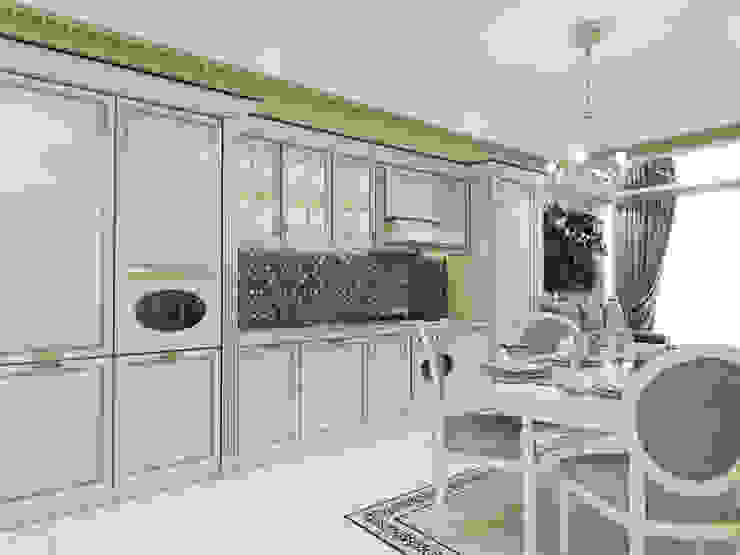 Атмосфера весны в однокомнатной квартире Volkovs studio Кухня в классическом стиле