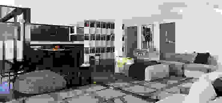 ALEXANDER ZHIDKOV ARCHITECT Minimalistische woonkamers