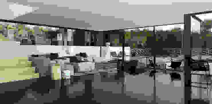 ALEXANDER ZHIDKOV ARCHITECT Minimalistische woonkamers