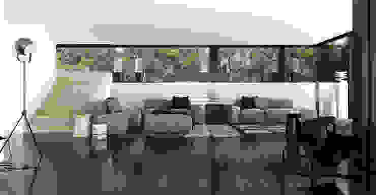 ALEXANDER ZHIDKOV ARCHITECT Minimalistische woonkamers