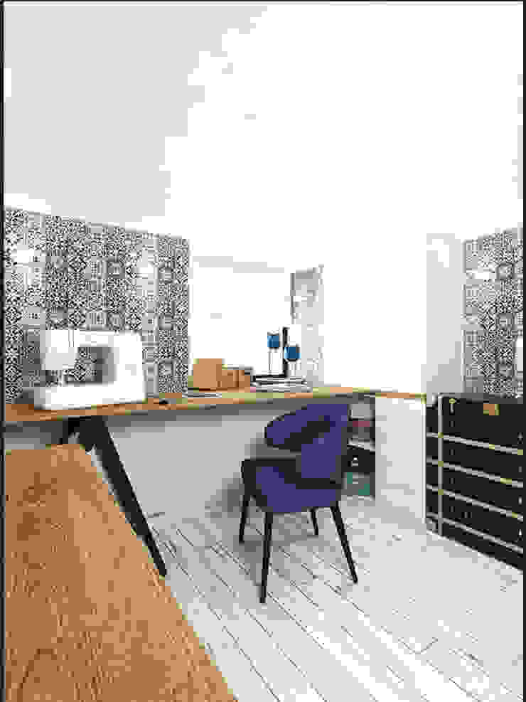 LOFT APARTMENT МОСКВА IK-architects Рабочий кабинет в стиле лофт