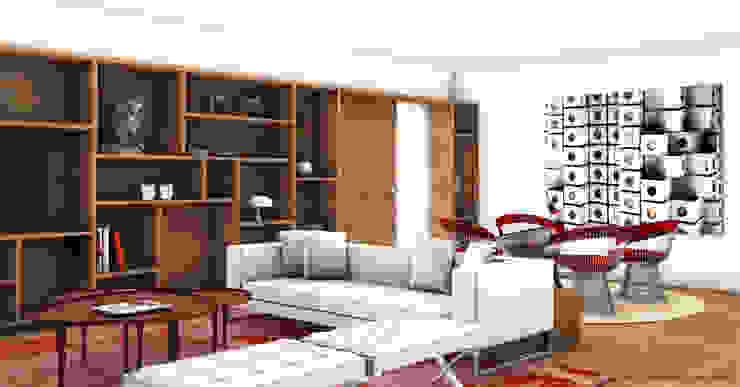 Apartamento Lumiar_Reabilitação Arquitectura + Design Interiores Salas de estar modernas por Tiago Patricio Rodrigues, Arquitectura e Interiores Moderno