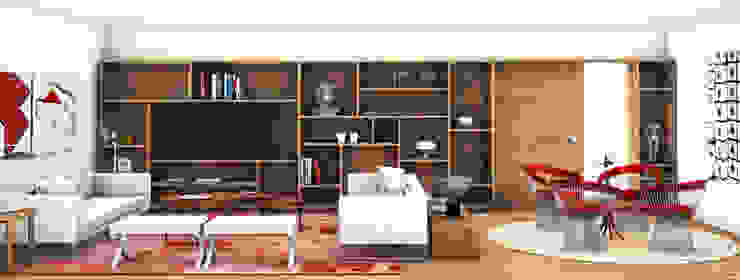 Apartamento Lumiar_Reabilitação Arquitectura + Design Interiores Salas de estar modernas por Tiago Patricio Rodrigues, Arquitectura e Interiores Moderno