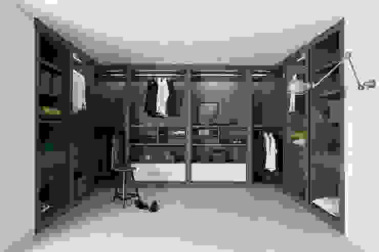 Sipario Walk In Wardrobe Campbell Watson Moderne Ankleidezimmer Kleiderschränke- und kommoden