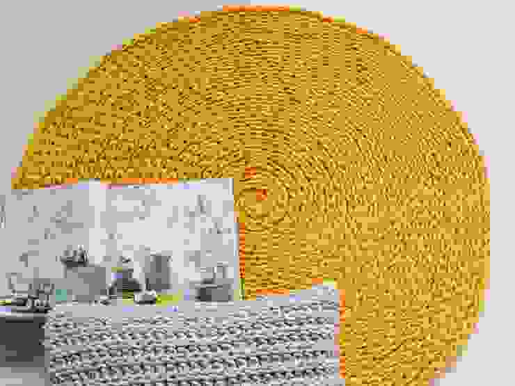 Handmade crochet rug, crochet carpet, round rug, knitted carpet, knitted rug, model COPENHAGEN. material cotton, color 21 RENATA NEKRASZ art & design Parede e pisoTapetes e alcatifas