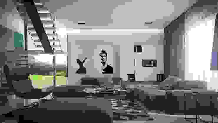 Загородный дом в Краснодаре NK design studio Гостиная в стиле модерн