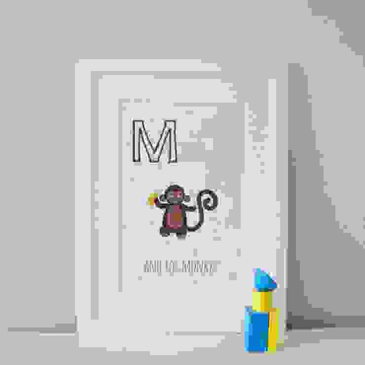 M is for Monkey :: Personalised Print Hope & Rainbows Nursery/kid's roomAccessories & decoration