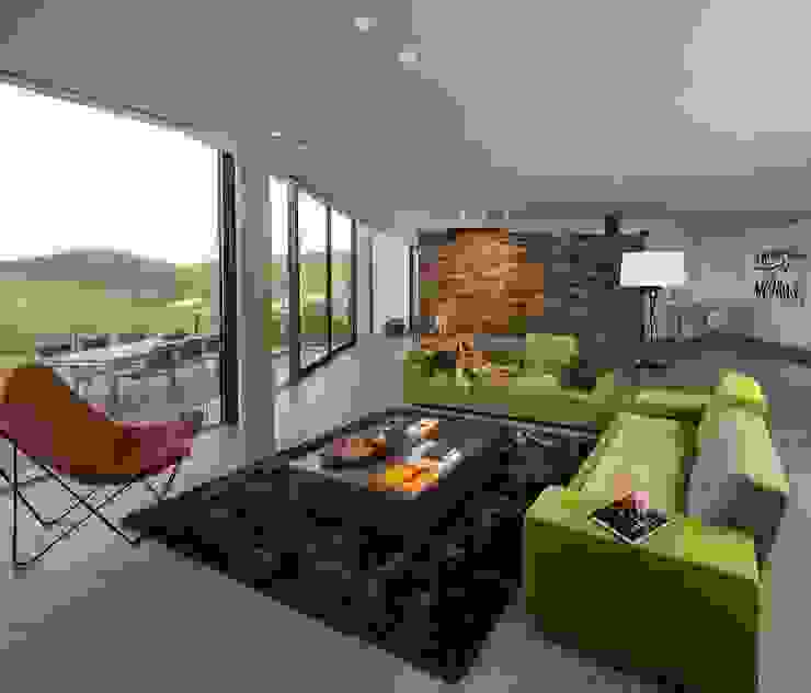 Vista de estar. En el fondo, la cocina. VelezCarrascoArquitecto VCArq Salas modernas