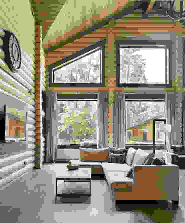 Lavka-design дизайн бюро 러스틱스타일 거실