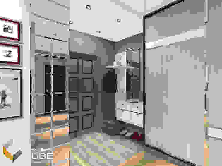 Лаборатория дизайна 'КУБ' Minimalist corridor, hallway & stairs