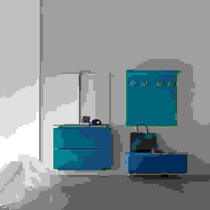 'Blue' Contemporary hallway shoe storage set with coat rack by Birex homify Modern corridor, hallway & stairs Storage