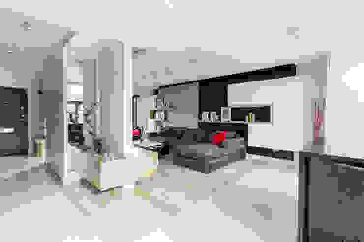 Open plan living room GK Architects Ltd Living roomCupboards & sideboards