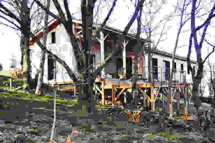 Maison au coeur du Parc du Pilat, Empreinte Constructions bois Empreinte Constructions bois Balcon, Veranda & Terrasse originaux
