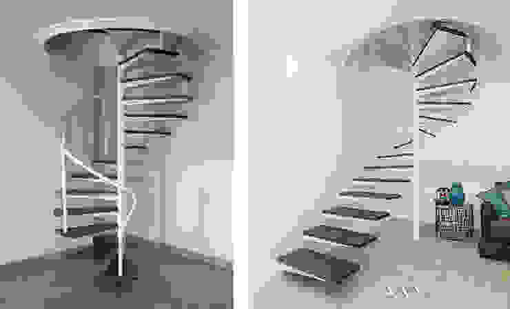 Antes y después en reforma de escalera de caracol Arquitectos Madrid 2.0
