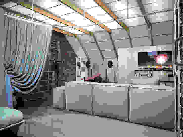 Мансарда в таунхаусе, г. Екатеринбург Дизайн-студия 'Эскиз' Тренажерный зал в стиле лофт