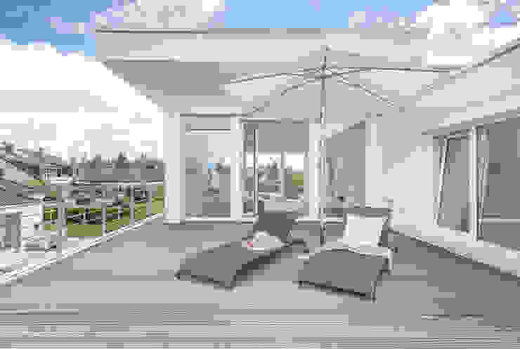 Bauhaus-Villa westlich von Köln , Immotionelles Immotionelles Modern balcony, veranda & terrace
