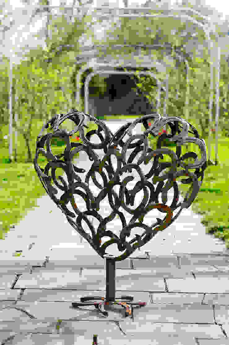 Herz 3D aus Hufeisen HufeisenGlück Rustikaler Garten Accessoires und Dekoration