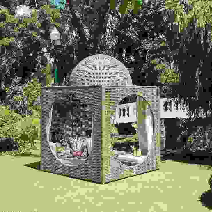 Rattan Garden Cabana, Weatherproof Wicker Shade Room and Sun Loungers Ingarden Ltd Giardino moderno Gazebi & Serre