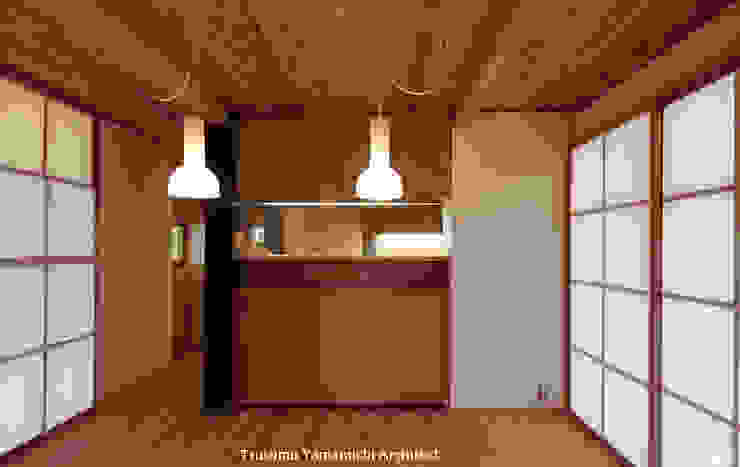 山道勉建築 Azjatycka jadalnia Drewno O efekcie drewna