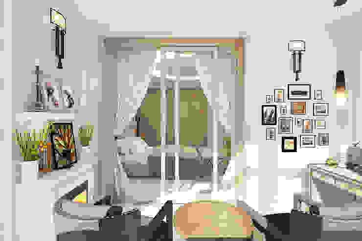 Двухуровневая квартира с выходом на эксплуатируемую кровлю, Александра Кудрявцева Александра Кудрявцева Балконы и веранды в эклектичном стиле