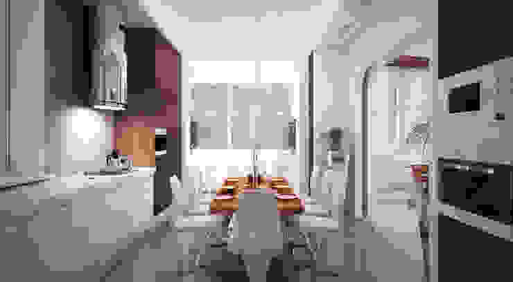 Cozinhas minimalistas por Студия Максима Рубцова. Minimalista