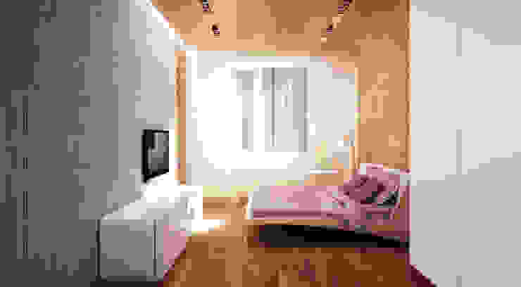 Quartos minimalistas por Студия Максима Рубцова. Minimalista