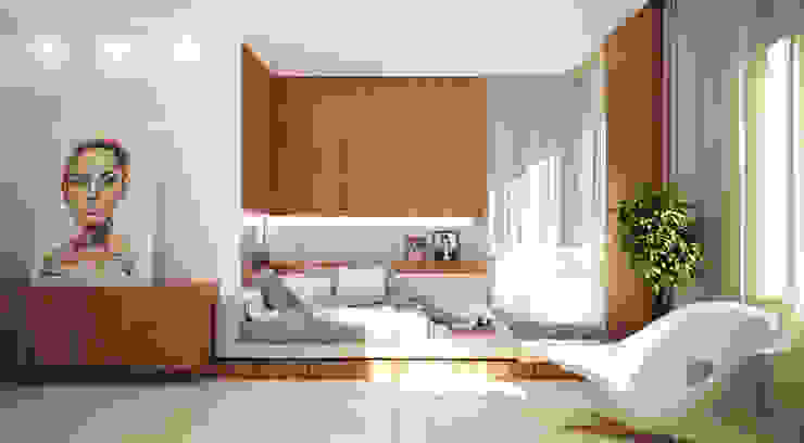 Quartos minimalistas por Студия Максима Рубцова. Minimalista