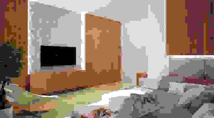 Quartos minimalistas por Студия Максима Рубцова. Minimalista