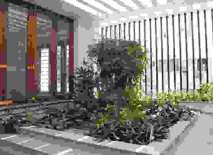 3G HOUSE – UMA SURESH, Muraliarchitects Muraliarchitects Modern garden Plant,Building,Property,Window,Fixture,Interior design,Vegetation,Wood,Wall,Line