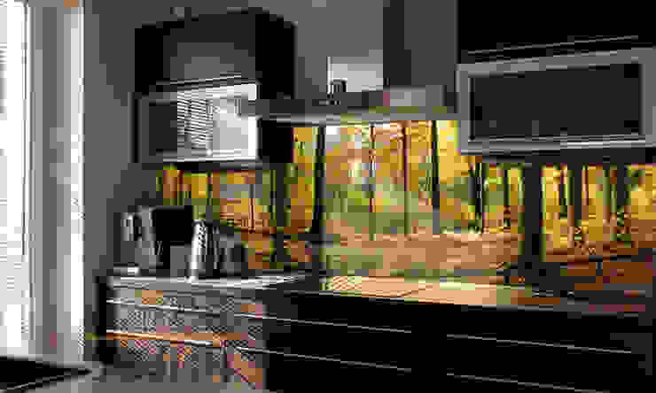 3 glasbilder in der kuche homify