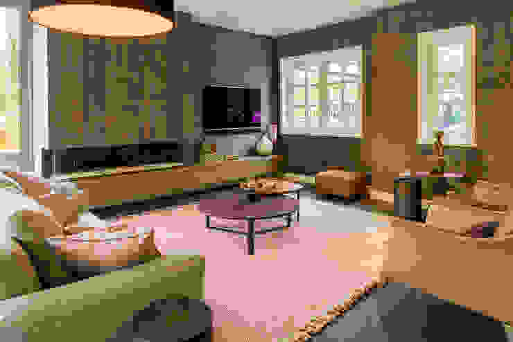 Woonkamers met een gietvloer, Design Gietvloer Design Gietvloer Moderne Wohnzimmer